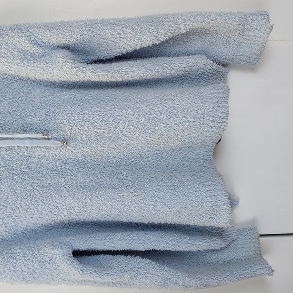 Warm & Cozy Light Blue Popcorn Soft Hoodie Fuzzy Neutral Sz.3X - Picture 3 of 8